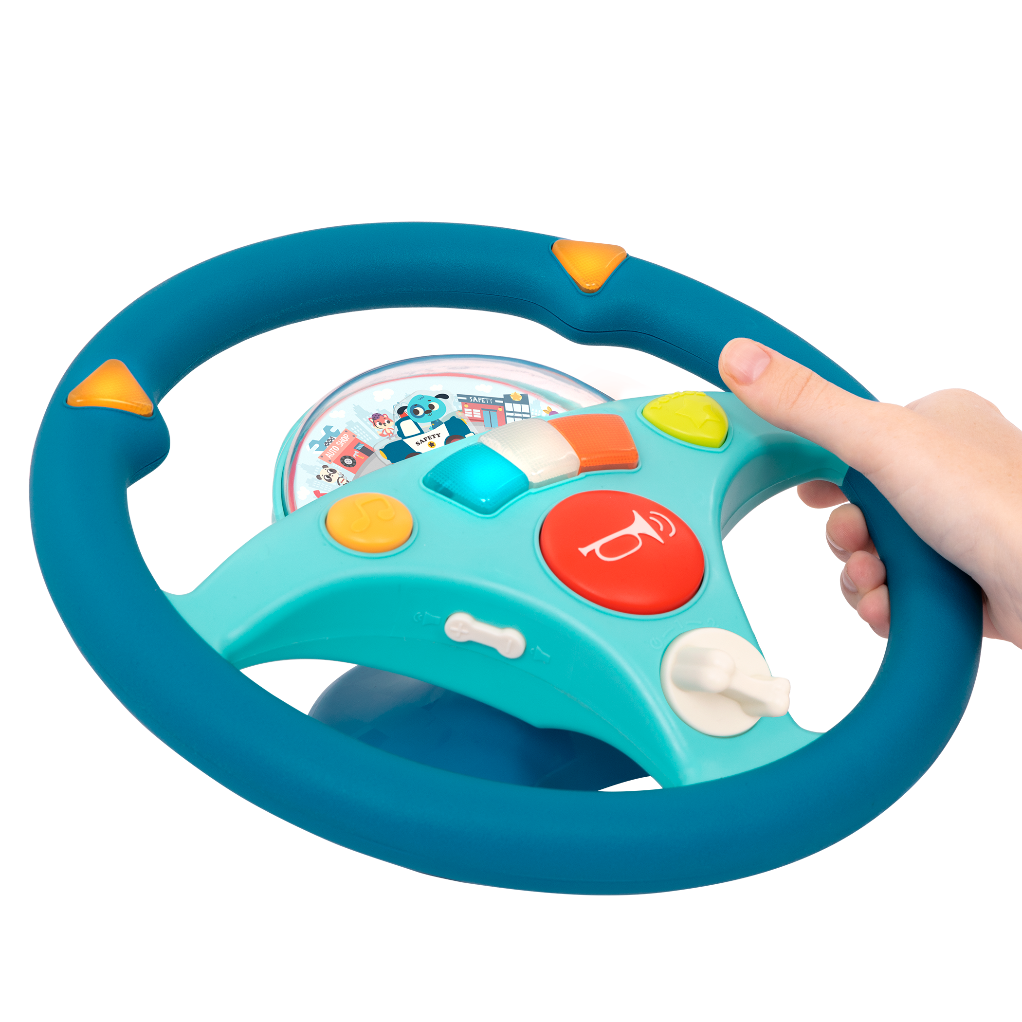 Toy steering wheel.