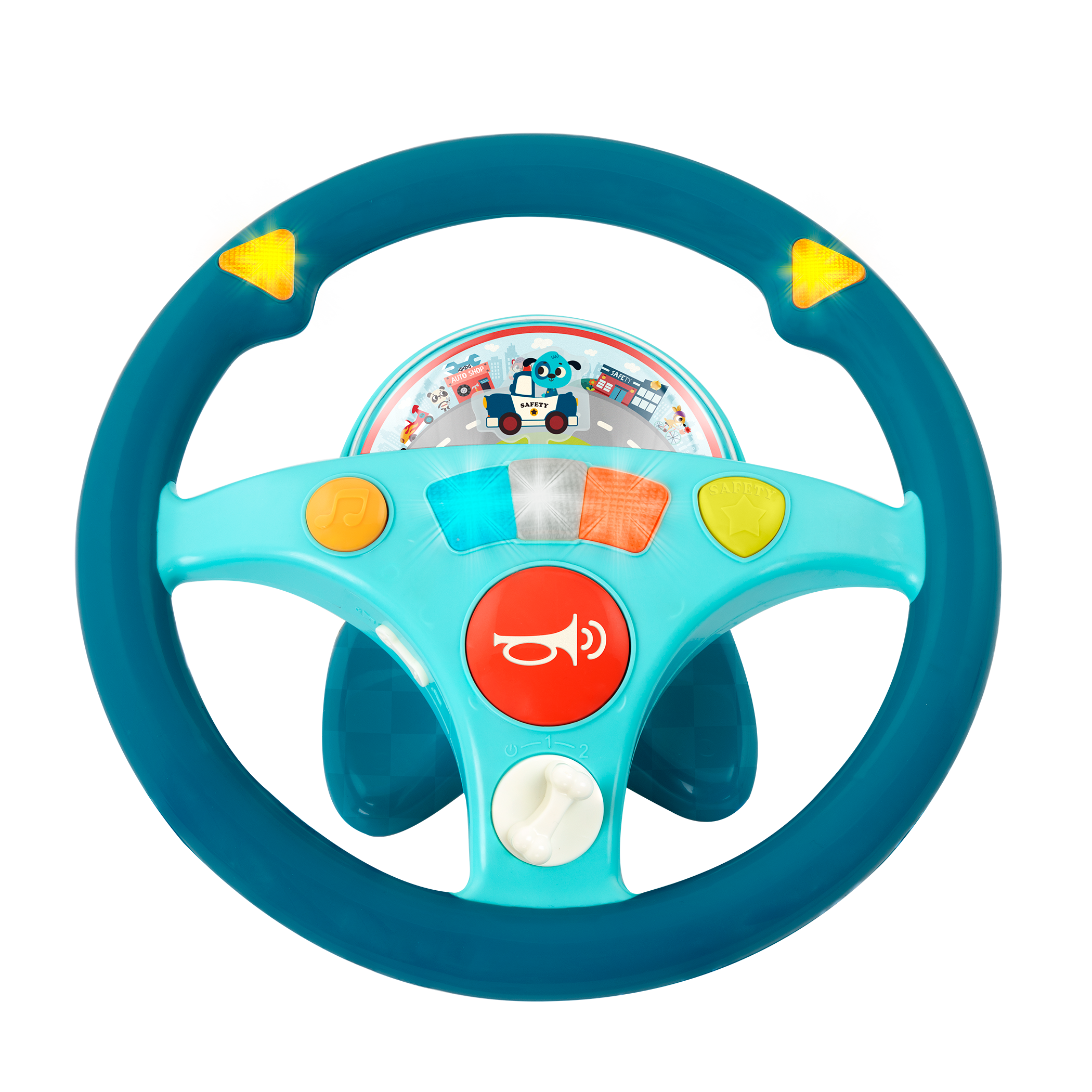 Toy steering wheel.